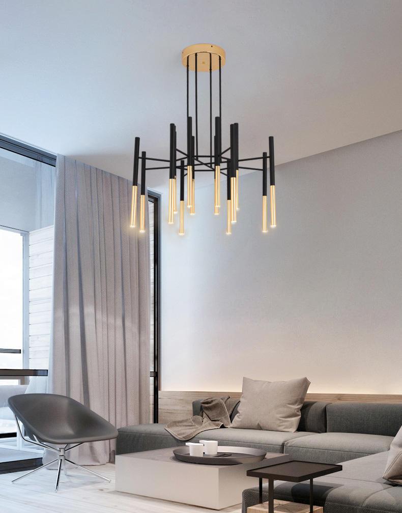 Metal Tubular Gasolier Chandelier