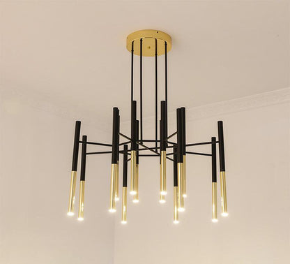 Metal Tubular Gasolier Chandelier