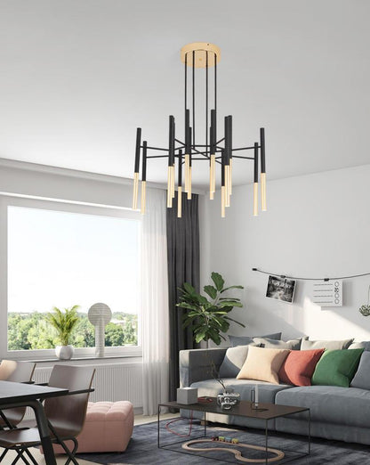 Metal Tubular Gasolier Chandelier