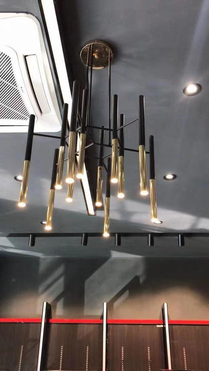 Metal Tubular Gasolier Chandelier