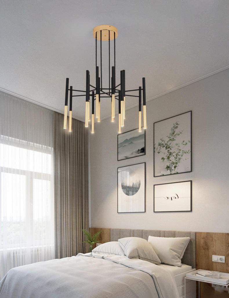 Metal Tubular Gasolier Chandelier