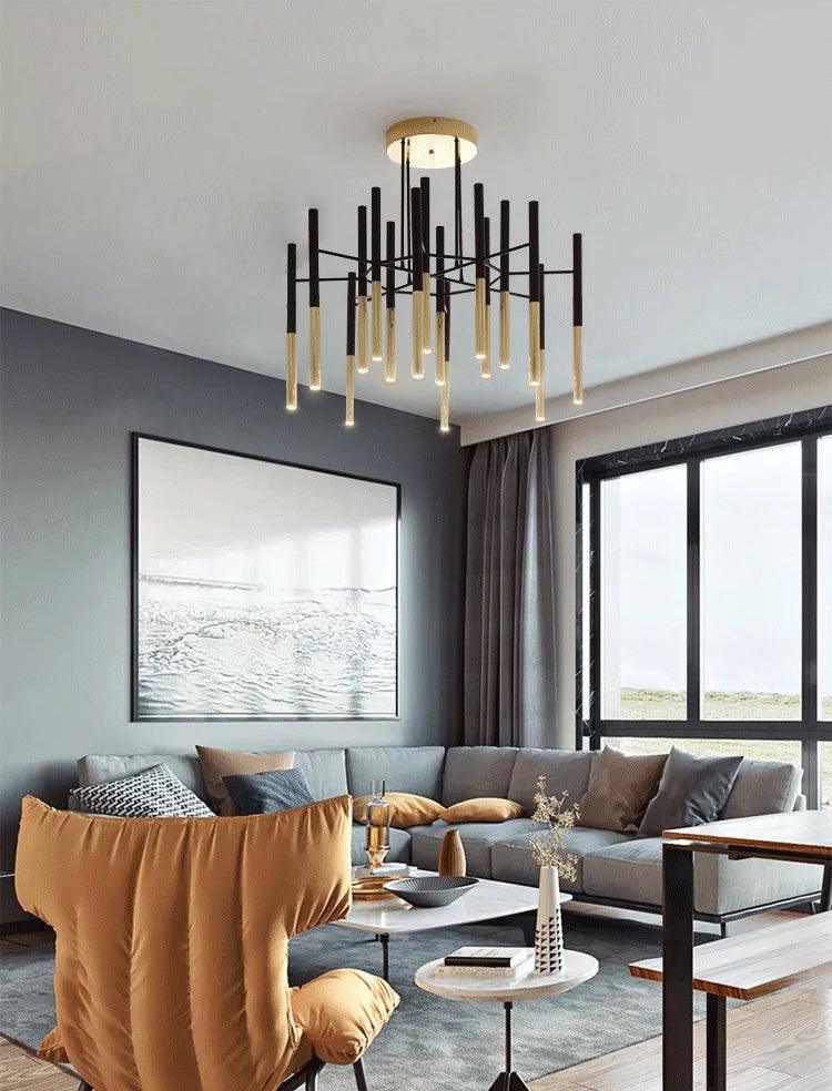 Metal Tubular Gasolier Chandelier