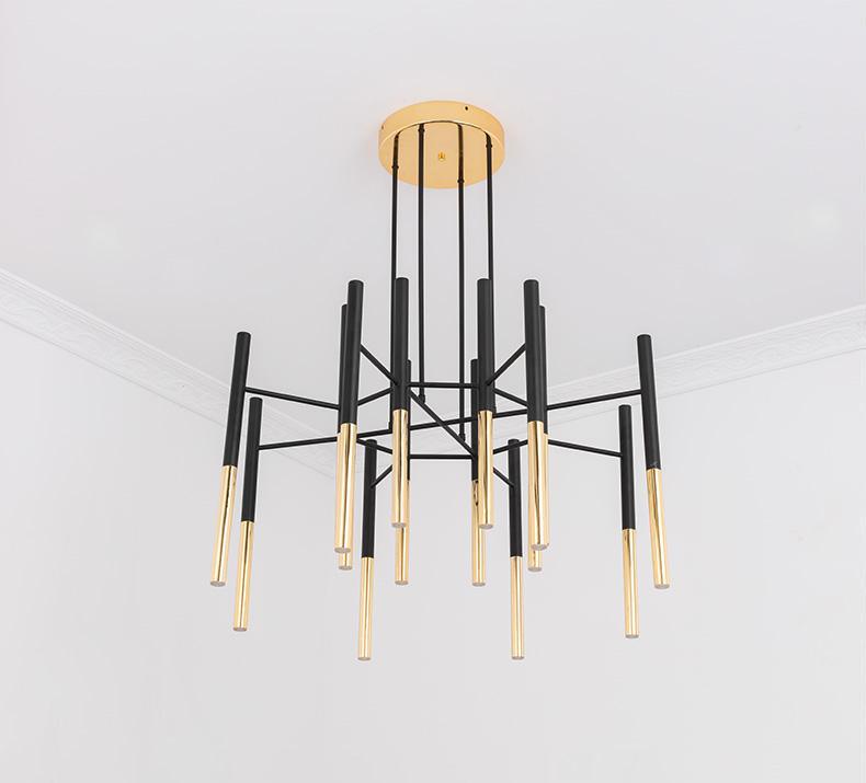 Metal Tubular Gasolier Chandelier