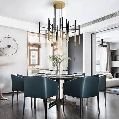 Metal Tubular Gasolier Chandelier