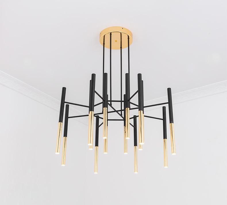 Metal Tubular Gasolier Chandelier