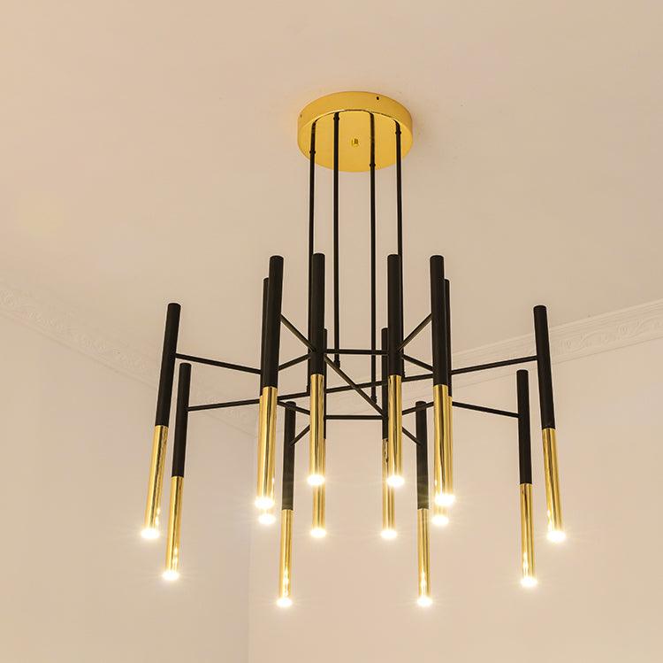 Metal Tubular Gasolier Chandelier