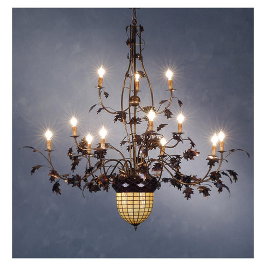 Meyda Lighting Greenbriar Oak 63 Inch 12 Light Chandelier Cp6817