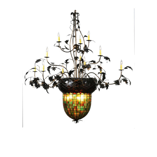 Meyda Lighting Greenbriar Oak 63 Inch 12 Light Chandelier Cp7086