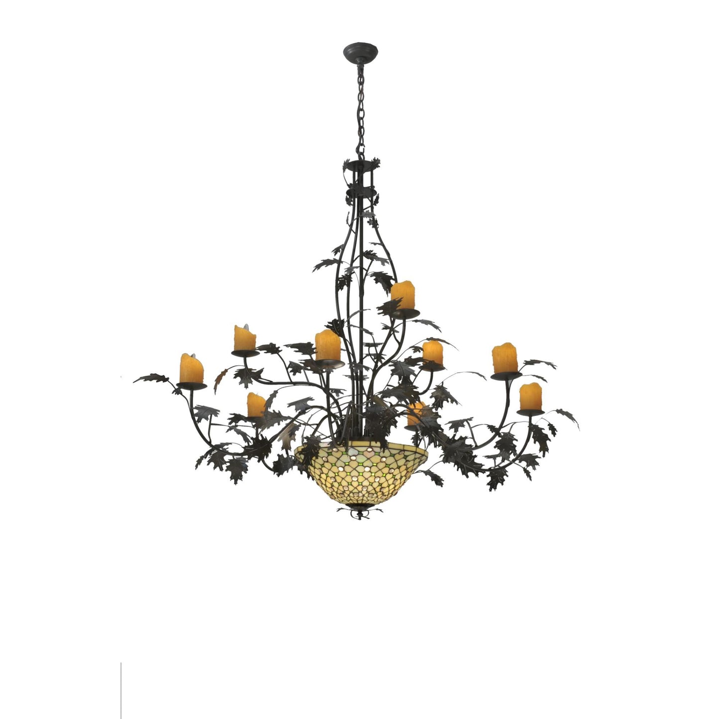 Meyda Lighting Diamond And Jewel Oak Leaf 63 Inch 9 Light Chandelier Cp10038