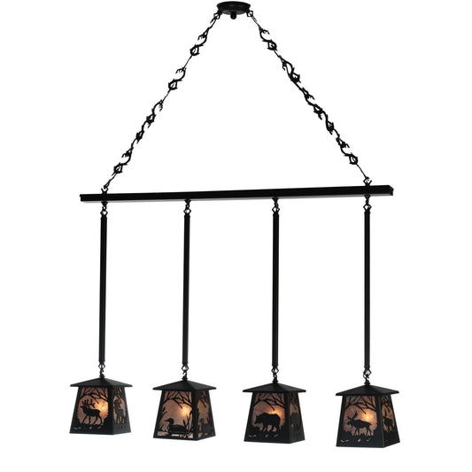 Meyda Lighting Wildlife At Pine Lake 48 Inch 4 Light Linear Suspension Light Cp11788