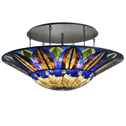 Meyda Lighting Tampa Bay 60 Inch 12 Light Semi Flush Mount Cp12537