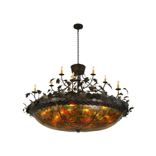 Meyda Lighting Greenbriar Oak 72 Inch 4 Light Chandelier Cp13581