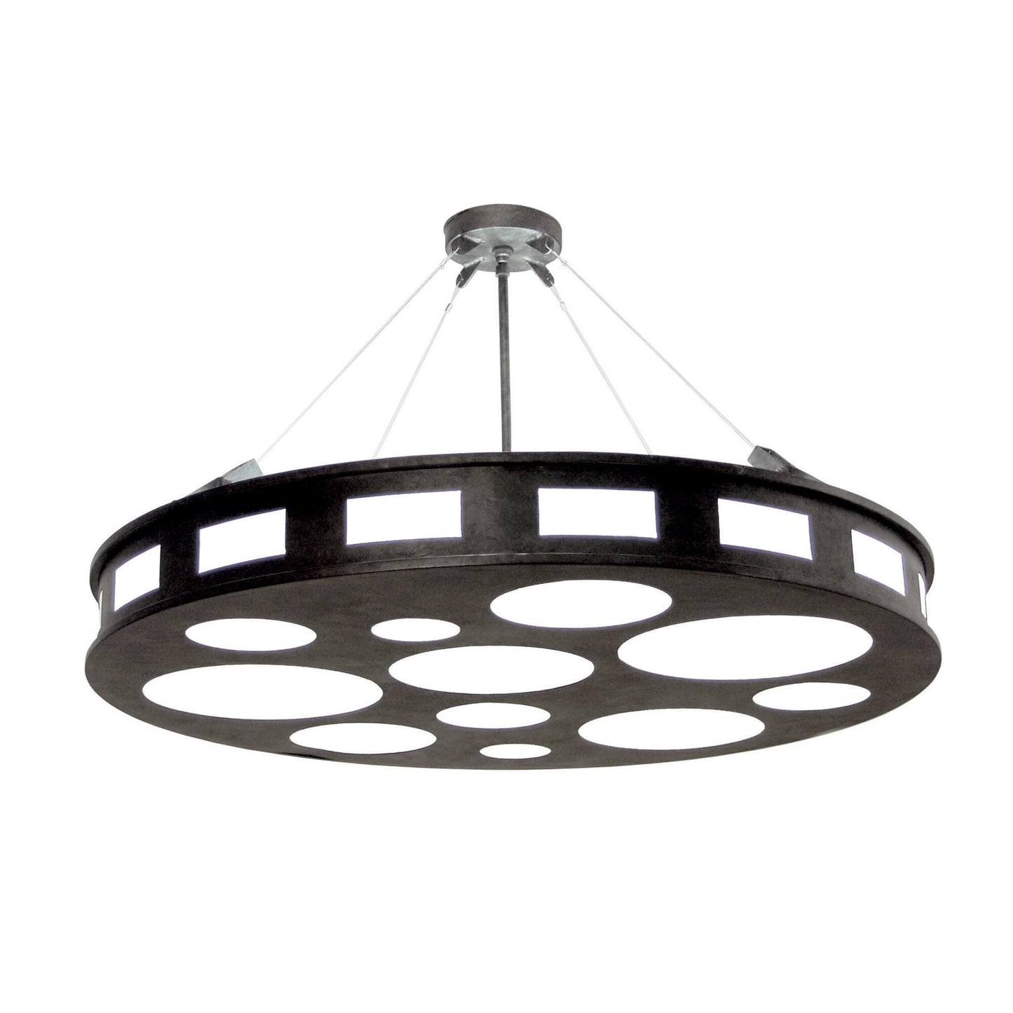 Meyda Lighting Geo 42 Inch 12 Light Semi Flush Mount Cp746136