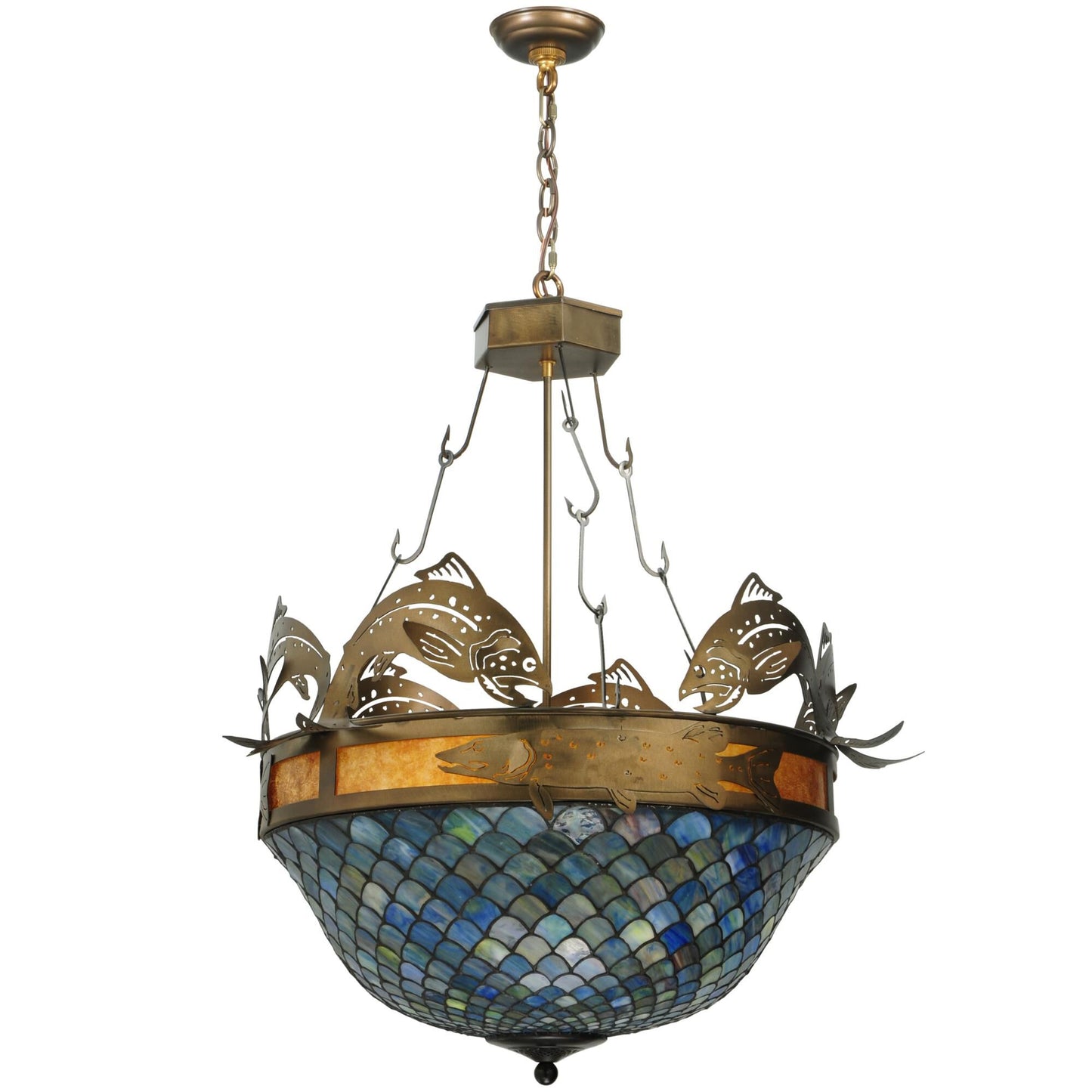 Meyda Lighting Catch Of The Day Fishscale 30 Inch Large Pendant Cp15122