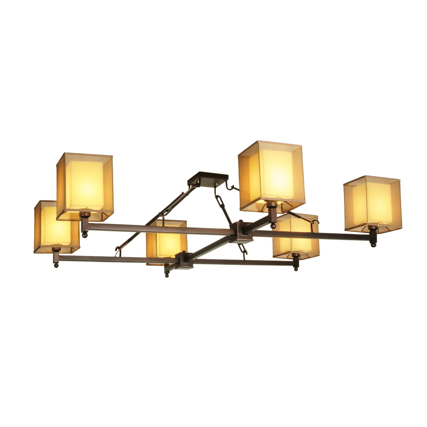 Meyda Lighting Horizon Bay 85 Inch 6 Light Semi Flush Mount Cp15324