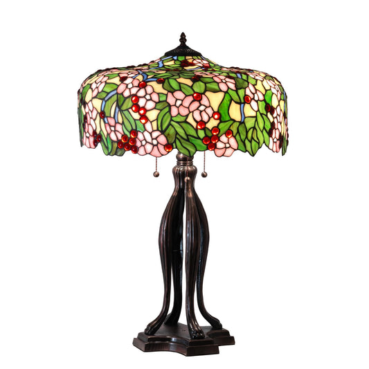 Meyda Lighting Tiffany Cherry Blossom 30 Inch Table Lamp Cp746426