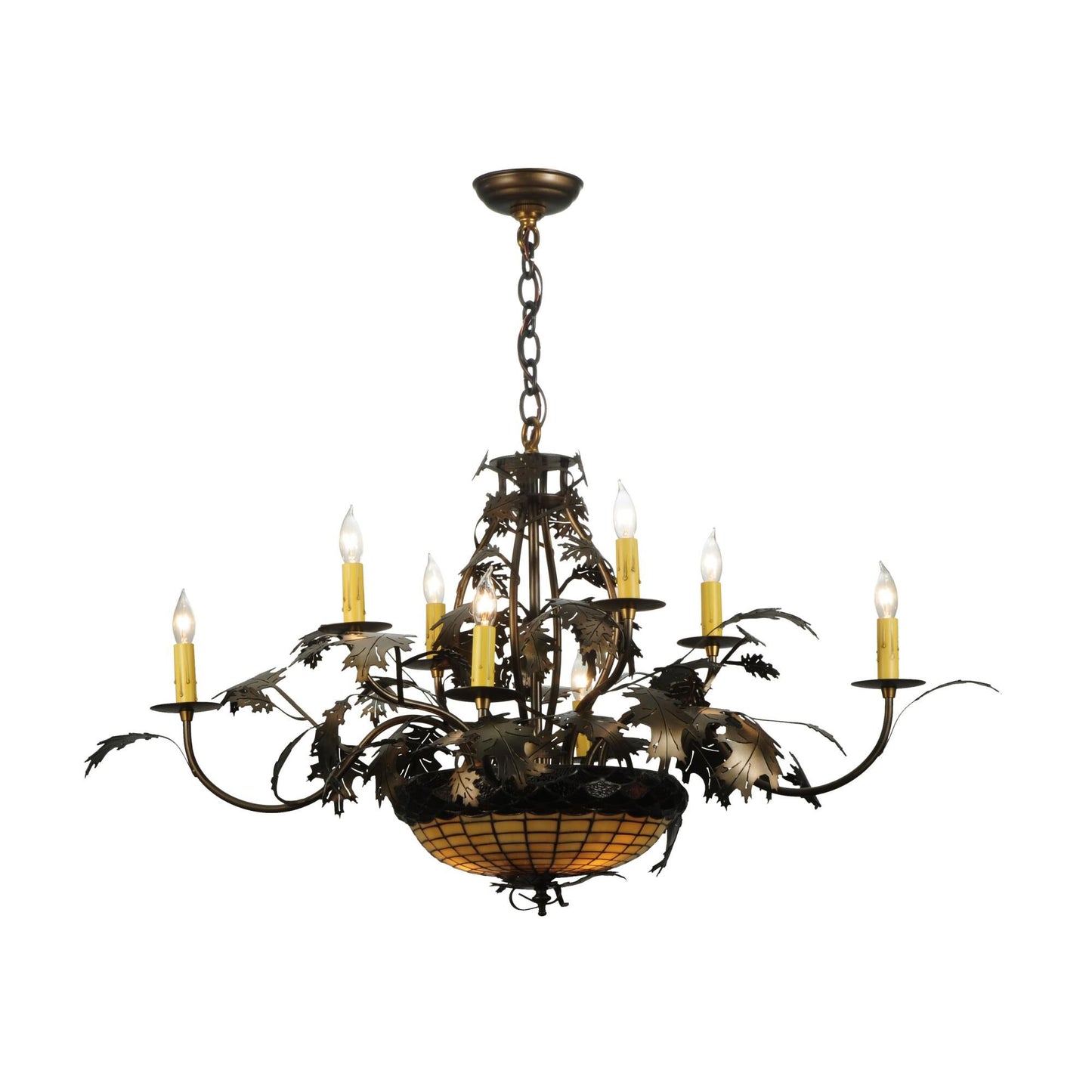 Meyda Lighting Greenbriar Oak 42 Inch 11 Light Chandelier Cp15663