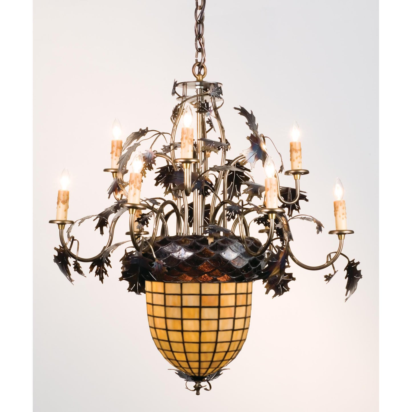 Meyda Lighting Greenbriar Oak 28 Inch 2 Light Chandelier Cp15783