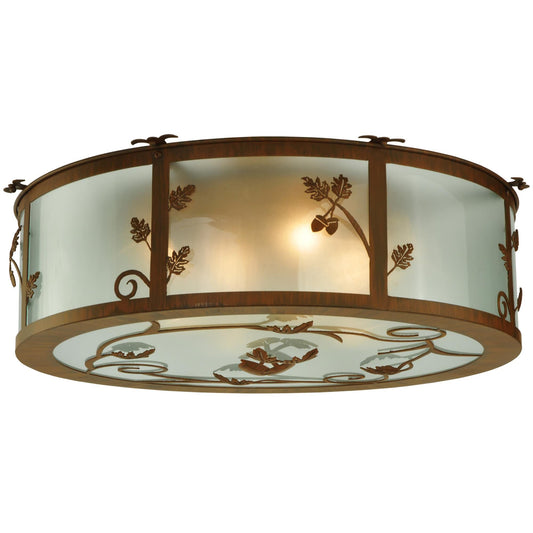 Meyda Lighting Oak Leaf And Acorn 30 Inch 4 Light Flush Mount Cp16922