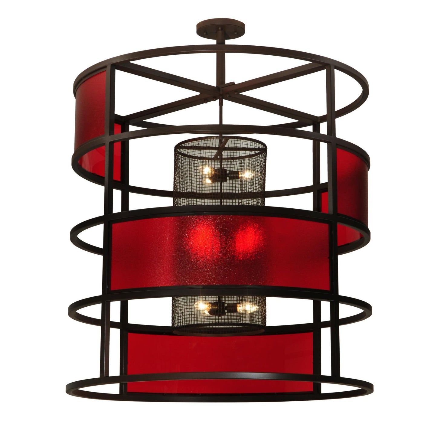 Meyda Lighting Tavern Red Block 48 Inch Large Pendant Cp17298