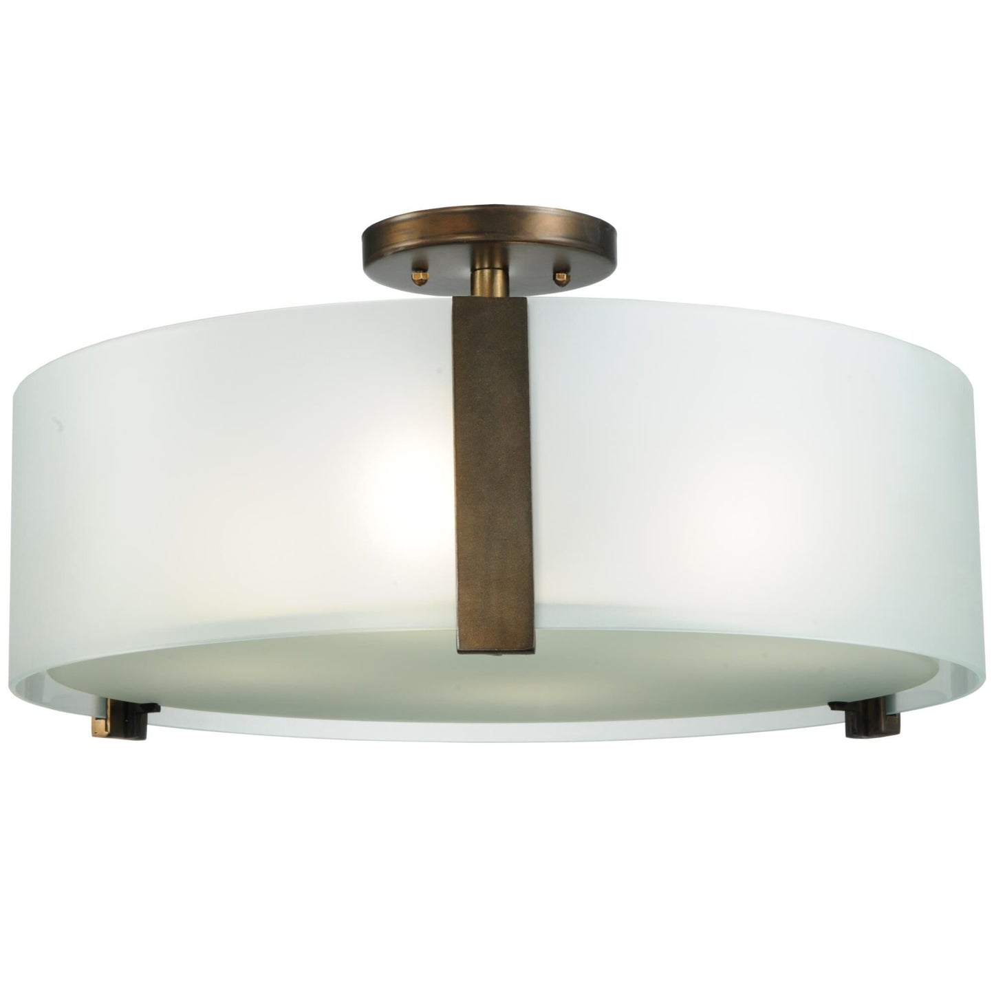 Meyda Lighting Cilindro Frost 18 Inch 4 Light Semi Flush Mount Cp17396