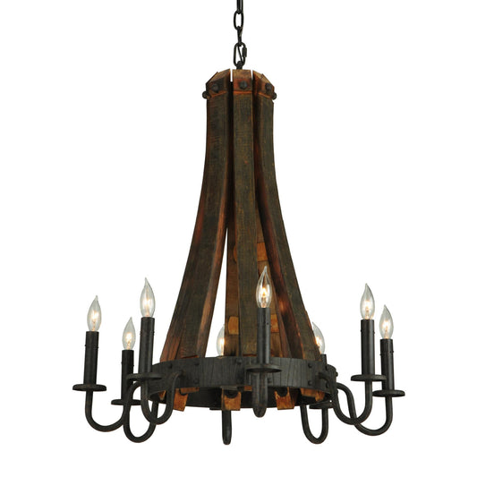 Meyda Lighting Barrel Stave 24 Inch 8 Light Chandelier Cp17467