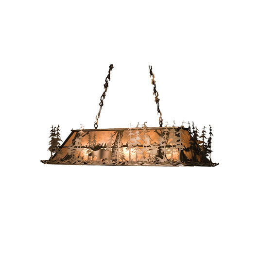 Meyda Lighting Moose At Dusk 54 Inch 6 Light Linear Suspension Light Cp17645