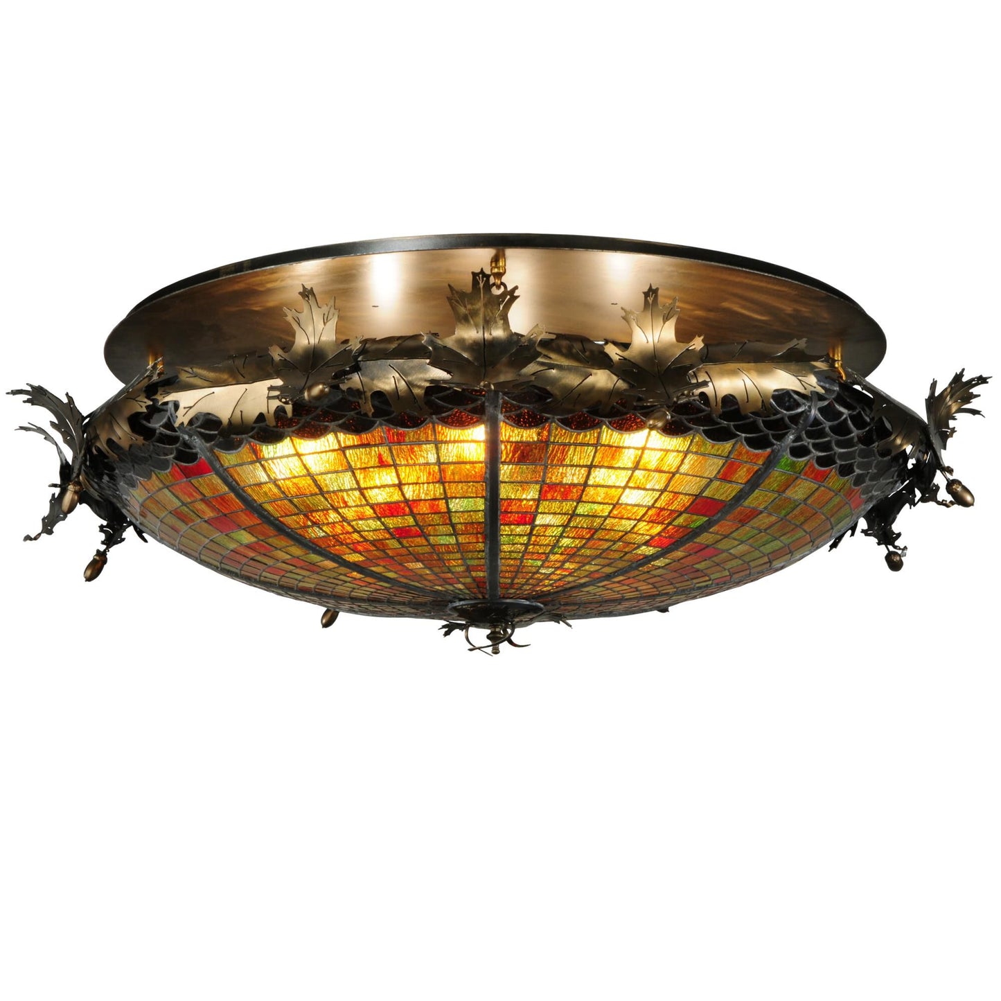 Meyda Lighting Greenbriar Oak 44 Inch 6 Light Semi Flush Mount Cp18202