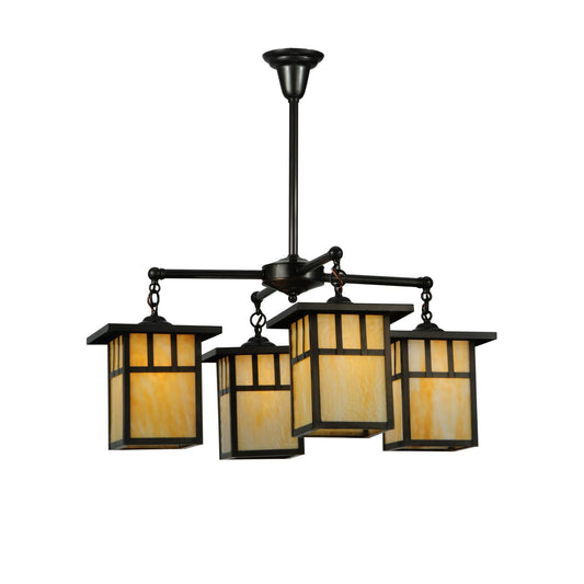 Meyda Lighting Hyde Park Double Bar Mission 31 Inch 4 Light Chandelier Cp18297