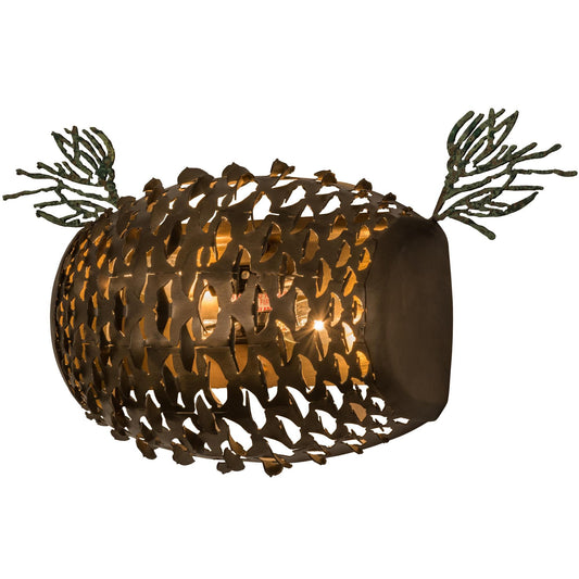 Meyda Lighting Stoneycreek Pinecone 14 Inch Wall Sconce Cp22642