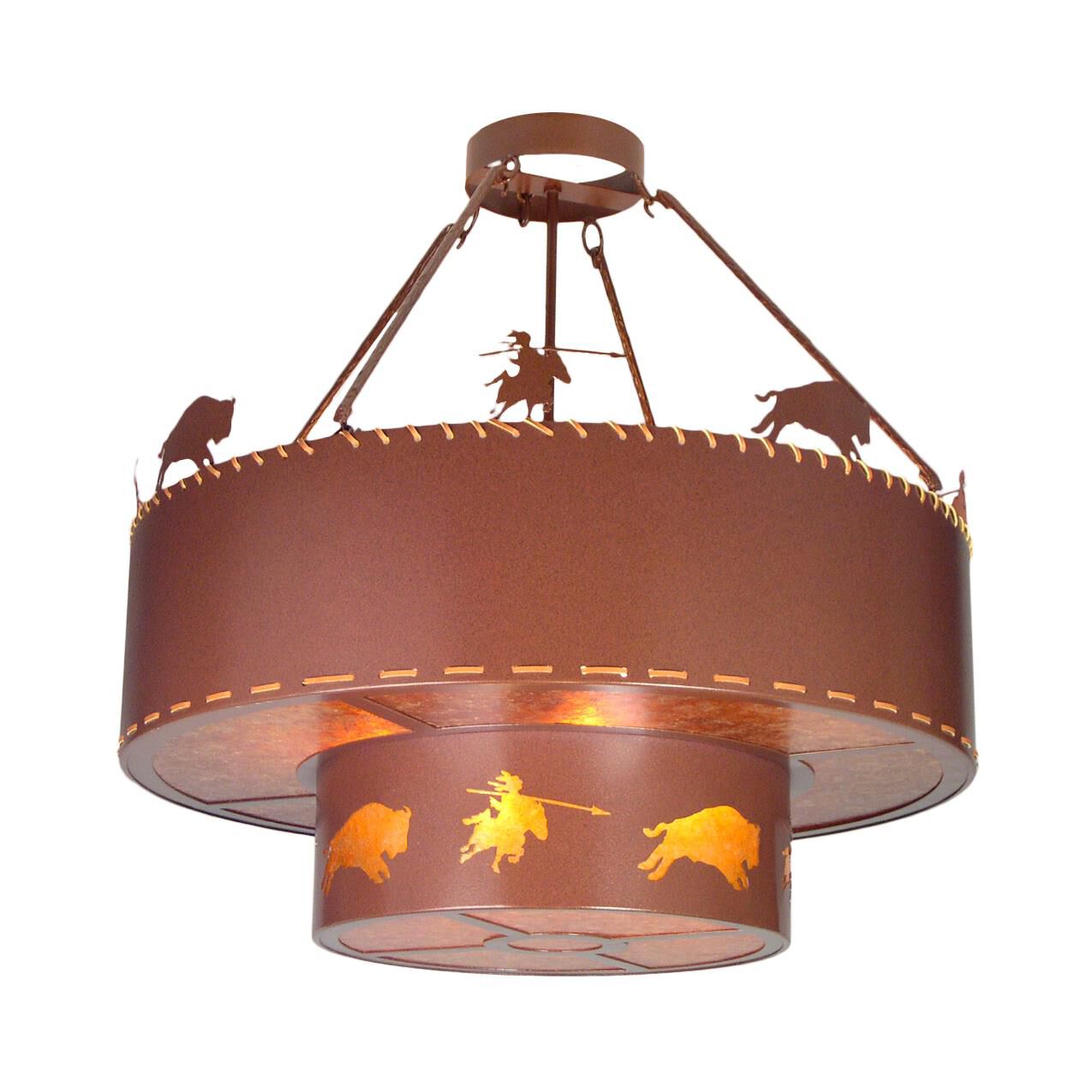 Meyda Lighting Buffalo Hunt 36 Inch Large Pendant Cp27447