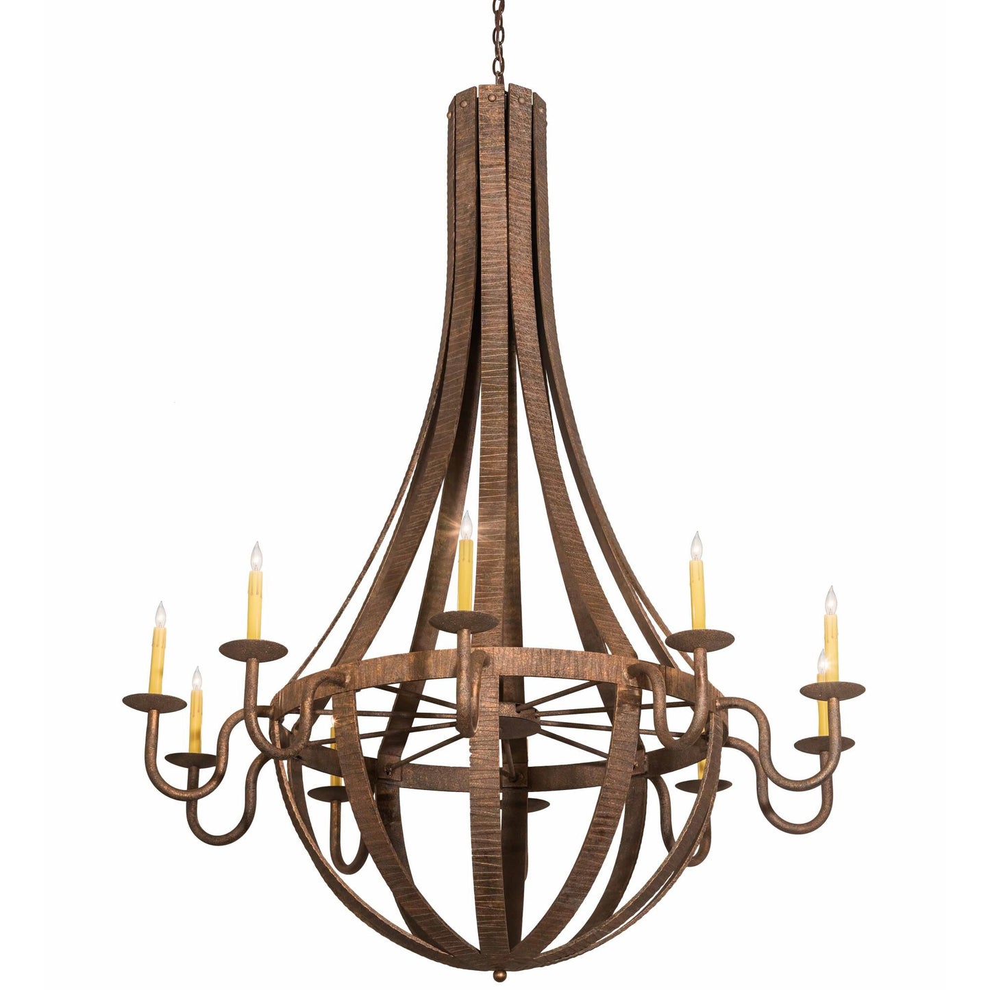 Meyda Lighting Barrel Stave 54 Inch 10 Light Chandelier Cp779830