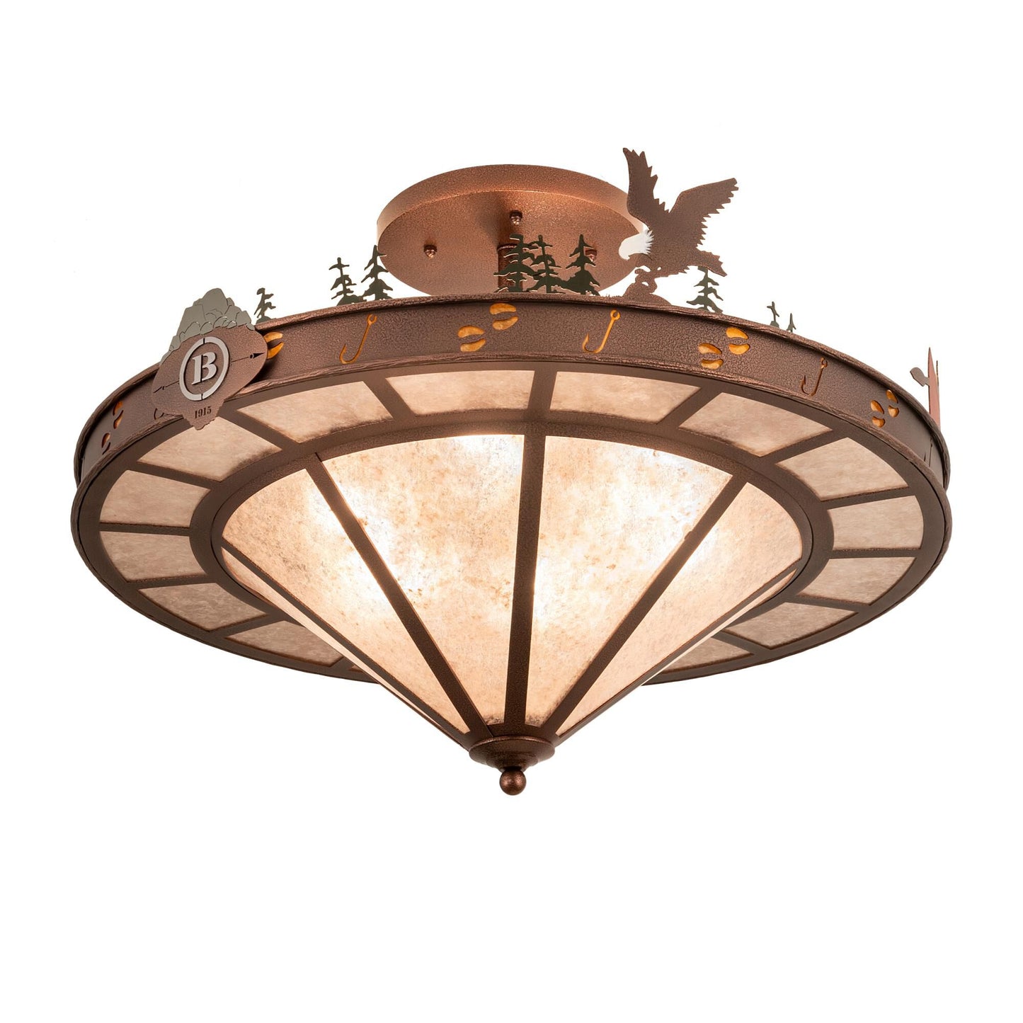 Meyda Lighting Boulders 32 Inch 6 Light Semi Flush Mount Cp746119