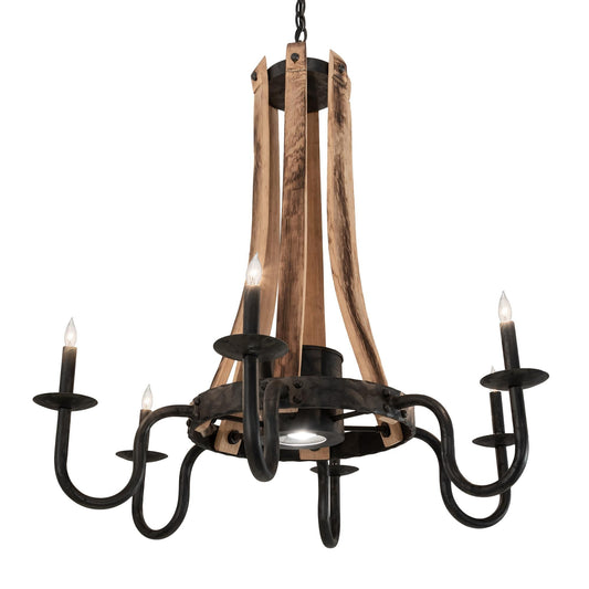 Meyda Lighting Barrel Stave 36 Inch 6 Light Chandelier Cp744311