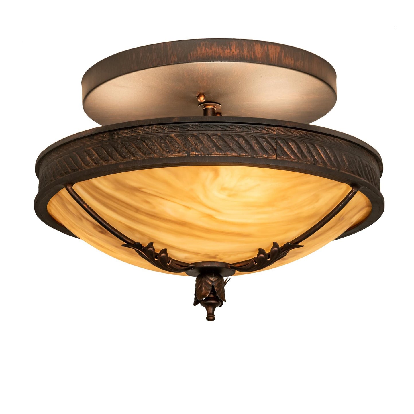 Meyda Lighting Hoja 15 Inch 3 Light Semi Flush Mount Cp746053