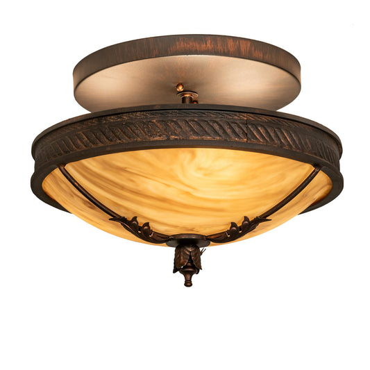 Meyda Lighting Hoja 15 Inch 3 Light Semi Flush Mount Cp746053