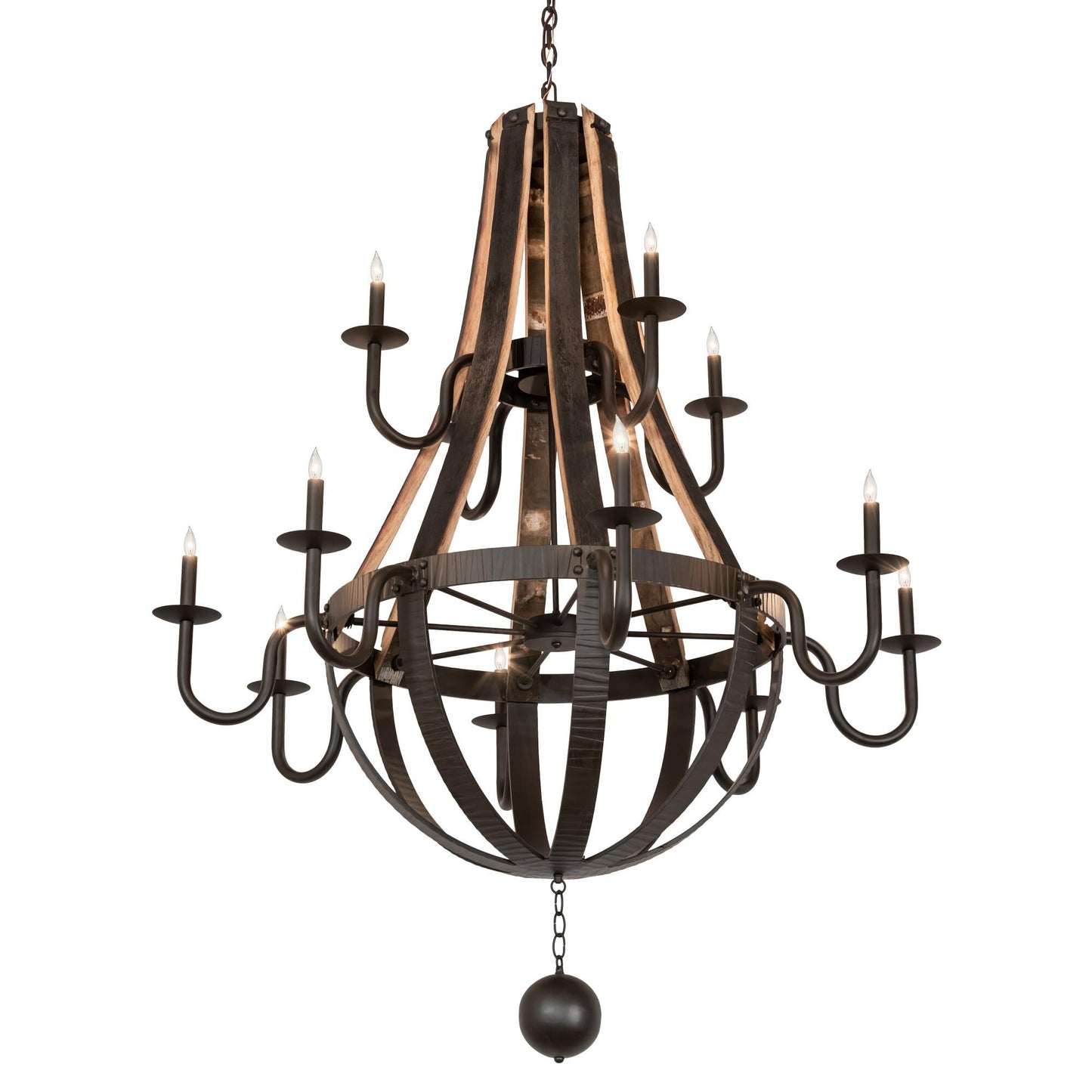 Meyda Lighting Barrel Stave 48 Inch 12 Light Chandelier Cp744497