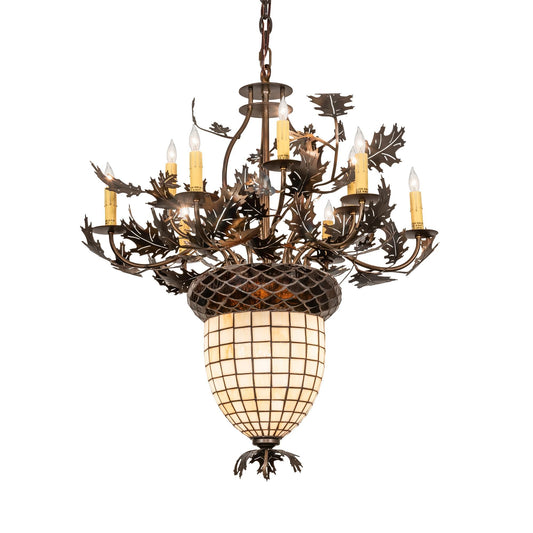 Meyda Lighting Oak Leaf And Acorn 34 Inch Chandelier Cp744274