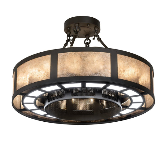 Meyda Lighting Smythe Craftsman 30 Inch 1 Light Flush Mount Cp744894