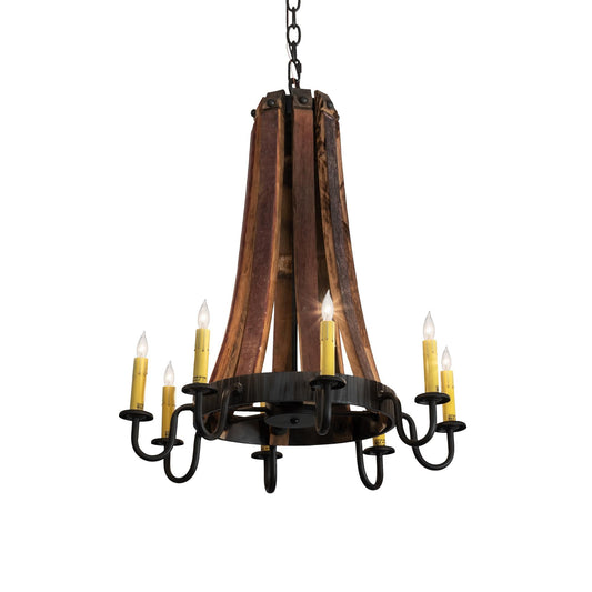 Meyda Lighting Barrel Stave 24 Inch 8 Light Chandelier Cp744223