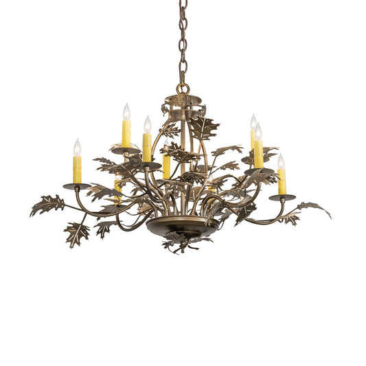 Meyda Lighting Oak Leaf 32 Inch 8 Light Chandelier Cp744137