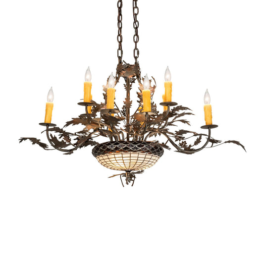 Meyda Lighting Greenbriar Oak 36 Inch Mini Chandelier Cp745714