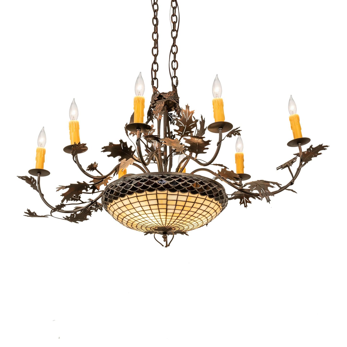 Meyda Lighting Greenbriar Oak 48 Inch 8 Light Chandelier Cp744167