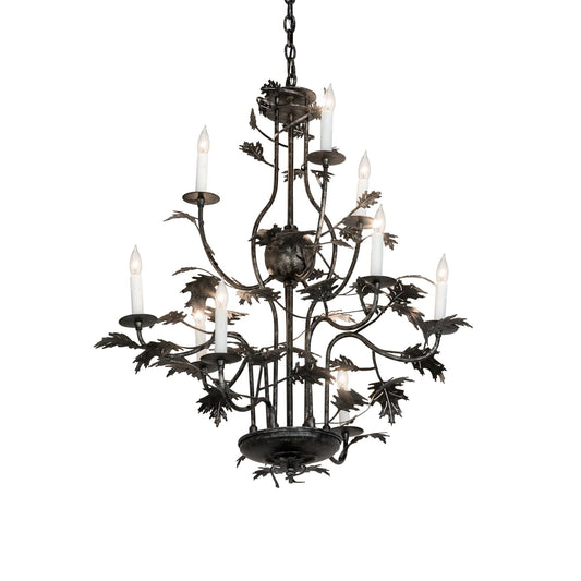 Meyda Lighting Oak Leaf 36 Inch 3 Light Chandelier Cp744296