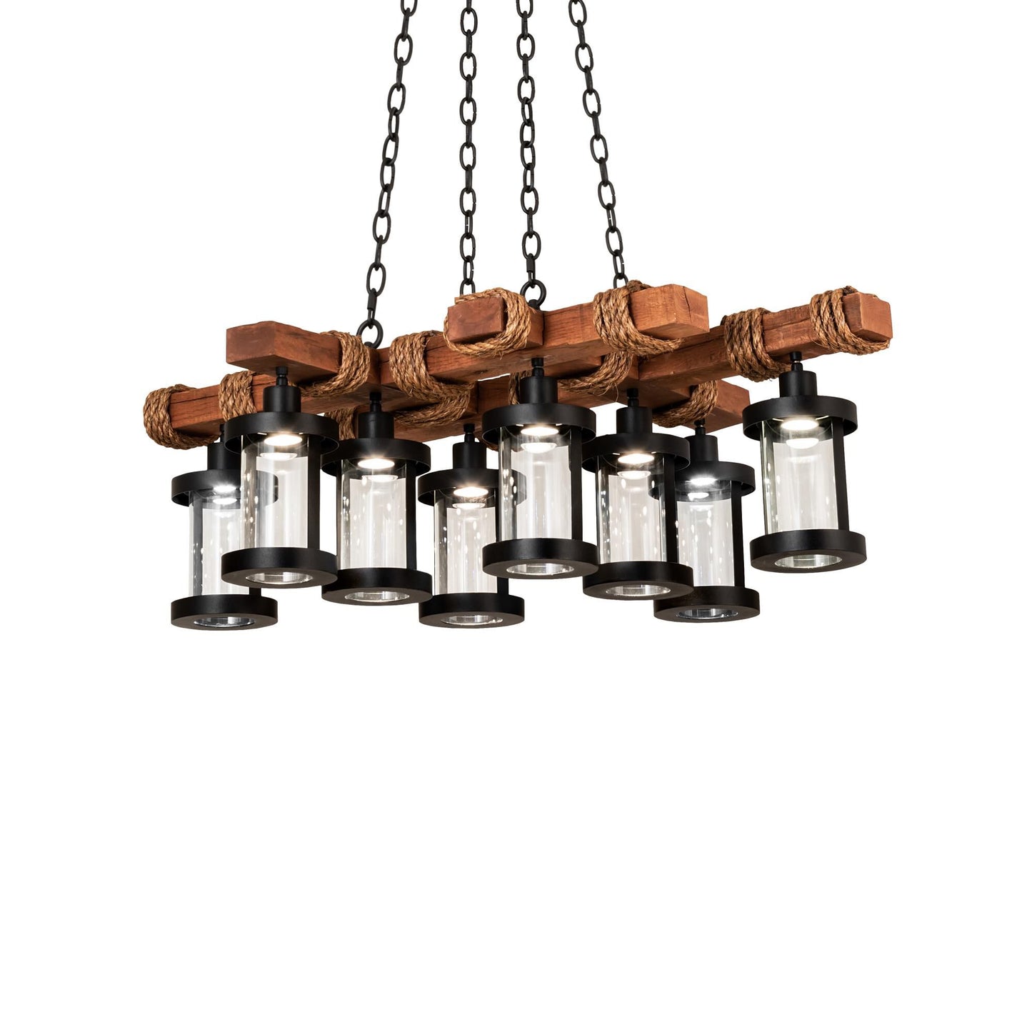 Meyda Lighting Wood Beam 42 Inch Led Chandelier Cp744111