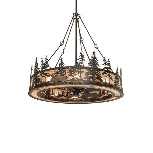 Meyda Lighting Wildlife At Dusk 55 Inch 3 Light Chandelier Cp744586