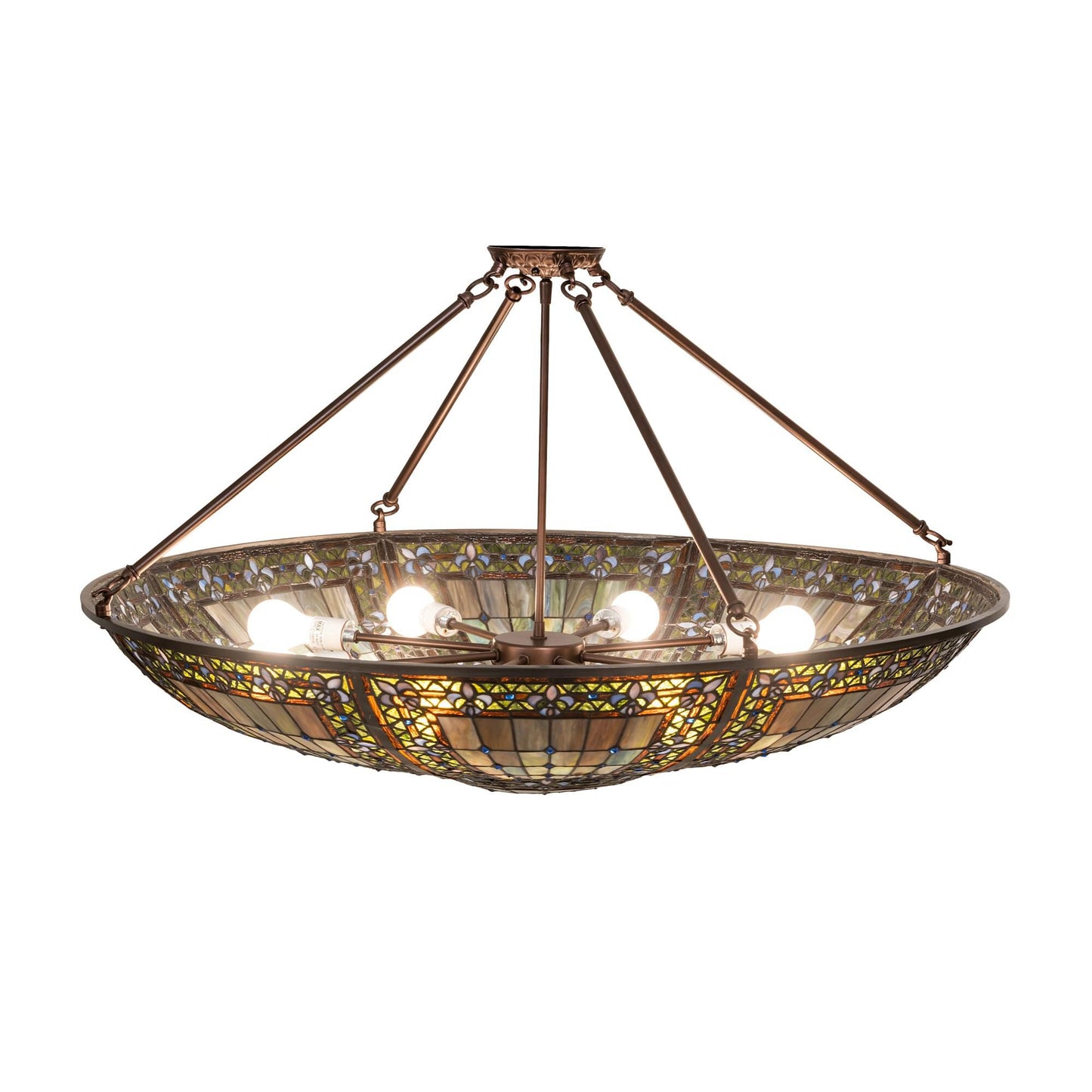 Meyda Lighting Fleur De Lis 40 Inch 8 Light Semi Flush Mount Cp780158