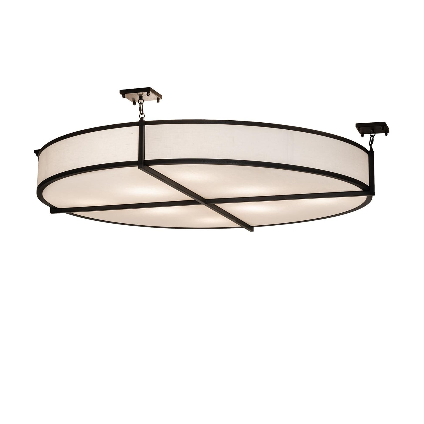 Meyda Lighting Smythe Craftsman 60 Inch 8 Light Semi Flush Mount Cp746064