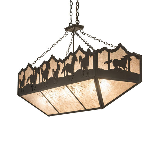 Meyda Lighting Running Horses 54 Inch Large Pendant Cp745408