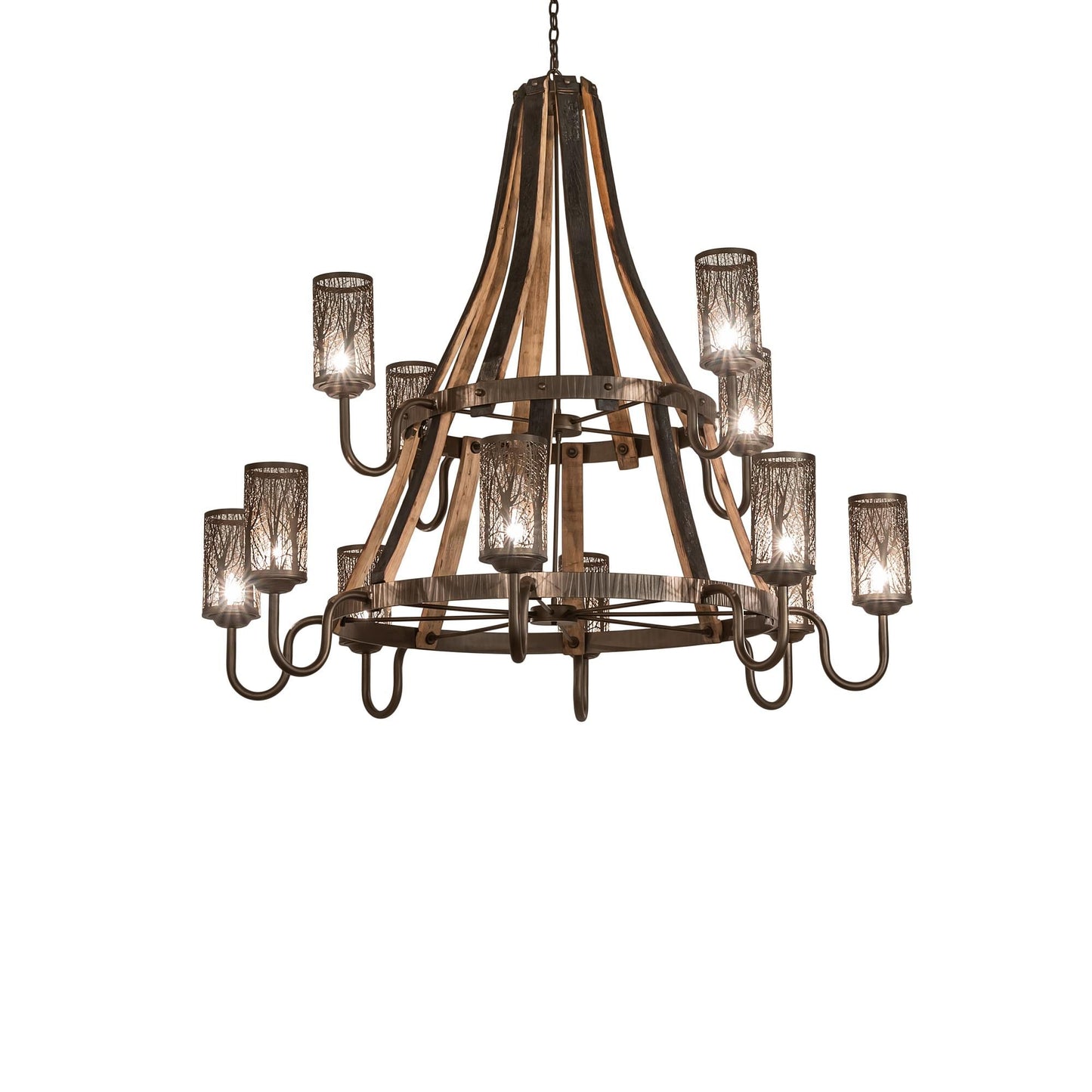 Meyda Lighting Barrel Stave 60 Inch 12 Light Chandelier Cp779817